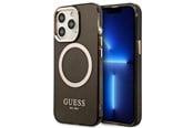 Mobil - Covers & Cases - GUESS Gold Outline Translucent MagSafe case for iPhone 13 Pro Max - black - 3666339057046