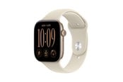 Smartwatch & Sportsur - Apple Watch Series 12 GPS + Cellular 46mm Light Gold Aluminium Case with Sand Sport Band - M/L - MJGC4QN/A