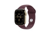 Smartwatch & Sportsur - Apple Watch Series 12 GPS + Cellular 42mm Radiant Gold Titanium Case with Burgundy Sport Band - S/M - MJGJ4QN/A