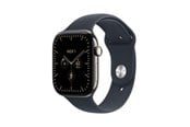 Smartwatch & Sportsur - Apple Watch Series 12 GPS + Cellular 46mm Natural Titanium Case with Navy Blue Sport Band - M/L - MJGN4QN/A