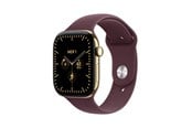 Smartwatch & Sportsur - Apple Watch Series 12 GPS + Cellular 46mm Radiant Gold Titanium Case with Burgundy Sport Band - S/M - MJGR4QN/A