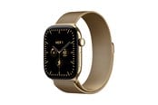 Smartwatch & Sportsur - Apple Watch Series 12 GPS + Cellular 46mm Radiant Gold Titanium Case with Radiant Gold Milanese Loop - S/M - MJGU4QN/A