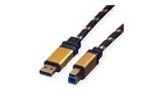 USB kabel - Roline Gold - USB cable - USB Type B to USB Type A - 80 cm - 11.02.8900