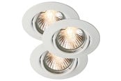 Lamper - Nordlux Triton indbygningsspot, 3-Kit, hvid - 54540101