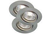 Lamper - Nordlux Triton indbygningsspot, 3-Kit, børstet stål - 54540132