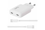 Mobil - Adaptere & Opladere - X2O 65W GaN Dual SLIM AVS Oplader (Inkl. 1.5 m USB-C til USB-C kabel) - Hvid - 01057