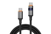 USB kabel - X2O Longlife LED Display 100W USB-C/C cable 1.5M - Black - USB C-C LED 5A100W CABLE 1.5M