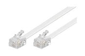 Netværkskabel - Deltaco DEL-160C - phone cable - 2 m - white - Hvid - DEL-160C