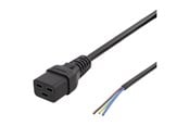 Strømkabel (intern) - Deltaco DEL-109UA - power cable - IEC 60320 C19 to bare wire - 2 m - DEL-109UA