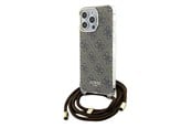Mobil - Covers & Cases - GUESS Crossbody Cord 4G Print case for iPhone 15 Pro - brown - 3666339148089