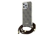 Mobil - Covers & Cases - GUESS Crossbody Cord 4G Print case for iPhone 15 Pro Max - brown - 3666339148096