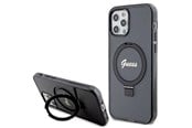 Mobil - Covers & Cases - GUESS Ring Stand Script Glitter MagSafe case for iPhone 12/12 Pro - black - 3666339156237
