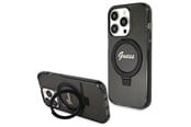 Mobil - Covers & Cases - GUESS Ring Stand Script Glitter MagSafe case for iPhone 13 Pro / 13 - black - 3666339156268