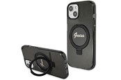 Mobil - Covers & Cases - GUESS Ring Stand Script Glitter MagSafe case for iPhone 14 / 15 / 13 - black - 3666339156282