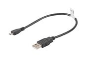 USB kabel - Lanberg - USB cable - USB to Micro-USB Type B - 30 cm - CA-USBM-10CC-0003-BK