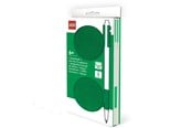 Skoletilbehør - LEGO Låsbar notesbog med 1×2 klodsdesign og grøn gelpen - 4003064-53697