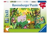 Puslespil - Ravensburger Små opdagelsesrejsende 2x12 brikker Blok - 12004257