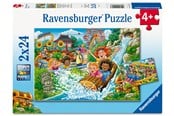 Puslespil - Ravensburger Forlystelsespark 2x24 brikker - 12004258
