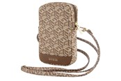 Mobil - Andet Tilbehør - GUESS Zip GCube Bottom Stripe phone bag - brown - 3666339210663