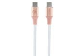 USB kabel - GUESS Ebossed Logo USB-C / USB-C Cable 1.5m Fast Charging - Pink - 3666339171421