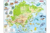 Puslespil - Larsen Puzzles Puslespil Asien topografisk kort - 63 brikker, Max 2D Puslespil - A30