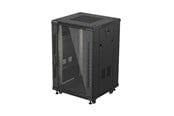 Rack skabe - Lanberg FF01 series - rack - 600 x 600 mm flat pack with glass door - 18U - FF01-6618-12B