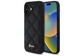 Mobil - Covers & Cases - GUESS Quilted Metal Logo iPhone 16 Plus Case - Black - 3666339345051