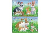 Puslespil - Larsen Puzzles Rabbit Puzzles 2 assorted designs – 8 pieces Midi (28.5 cm x 18.3 cm) 2D Puslespil - CU3