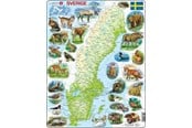Puslespil - Larsen Puzzles Physical puzzle of Sweden with animals – 71 pieces Maxi (36.5 x 28.5 cm) 2D Puslespil - K6