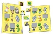 Puslespil - Larsen Puzzles Puslespil dyr match 2-asst - 9 brikker, Midi (28.5 2D Puslespil - N6