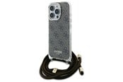 Mobil - Covers & Cases - GUESS Crossbody Cord 4G Print Case for iPhone 16 Pro Max - Brown - 3666339345198