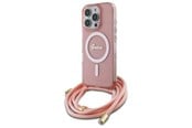 Mobil - Covers & Cases - GUESS Crossbody Cord Script MagSafe Case for iPhone 16 Pro - Pink - 3666339345907