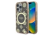 Mobil - Covers & Cases - GUESS IML Peony On 4G Background MagSafe Case for iPhone 16 Pro Max - Brown - 3666339300081