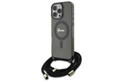 Mobil - Covers & Cases - GUESS Crossbody Cord Script MagSafe Case for iPhone 16 Pro Max - Black - 3666339345679