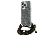 Mobil - Covers & Cases - GUESS Crossbody Cord 4G Print Case for iPhone 16 Pro - Brown - 3666339345181