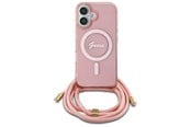 Mobil - Covers & Cases - GUESS Crossbody Cord Script MagSafe iPhone 16 Case - Pink - 3666339345884