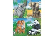 Puslespil - Larsen Puzzles Puslespil Koala, Elefant, Tiger, Panda 4-asst - 8 2D Puslespil - V4