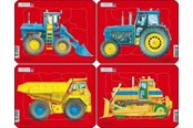 Puslespil - Larsen Puzzles Tractors Dump Truck and Bulldozer Puzzle (Assorted 4 Designs) – 10 Pieces Mini (18.3 x 14.3 cm) 2D Puslespil - Z1