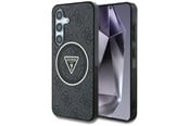 Mobil - Covers & Cases - GUESS 4G Glitter Triangle Buttons MagSafe case for Samsung Galaxy S25 black - 3666339449568