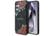Mobil - Covers & Cases - GUESS Leather 4G Flowers Print Metal Classic Logo MagSafe Case for Samsung Galaxy S25 - Black - 3666339449261