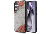 Mobil - Covers & Cases - GUESS Leather 4G Flowers Print Metal Classic Logo MagSafe Case for Samsung Galaxy S25 - Pink - 3666339449285