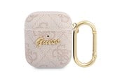Mobil - Andet Tilbehør - GUESS 4G Script Metal Collection Case for AirPods 1 / 2 - Pink - 3666339009755