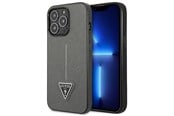 Mobil - Covers & Cases - GUESS Saffiano Triangle Logo case for iPhone 13 Pro / 13 6.1" - silver - 3666339040376