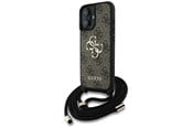 Mobil - Covers & Cases - GUESS 4G Big Logo Cord Stap Crossbody Case for iPhone 16 Brown - 3666339434410