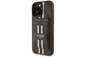 Mobil - Covers & Cases - GUESS 4G Stripes case with Magsafe wallet for iPhone 16 Pro Max brown - 3666339342593
