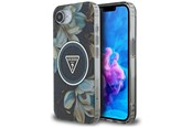 Mobil - Covers & Cases - GUESS IML Metal Glitter Flowers Triangle MagSafe case for iPhone 16e - black - 3666339454791