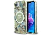 Mobil - Covers & Cases - GUESS IML Metal Glitter Flowers Triangle MagSafe iPhone 16e Case - Green - 3666339454807