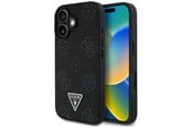Mobil - Covers & Cases - GUESS Grained Hot Stamp Peony Triangle Logo MagSafe Case for iPhone 16 - Black - 3666339427528