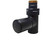 Håndklæderadiator og tilbehør - Kriss Cylinder ventilsæt, 1/2',' ligeløbende, sort - KV3006S