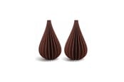 Boligindretning - Simiu - Juleophæng - 6 cm - Dråbe - Bordeaux Rød - 2 pak - 5714255018943